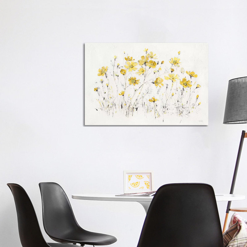 Wildflowers I Bright Yellow by Lisa Audit - Print on Canvas, 30.48 cm H x 45.72 cm W, Wrapped Canvas