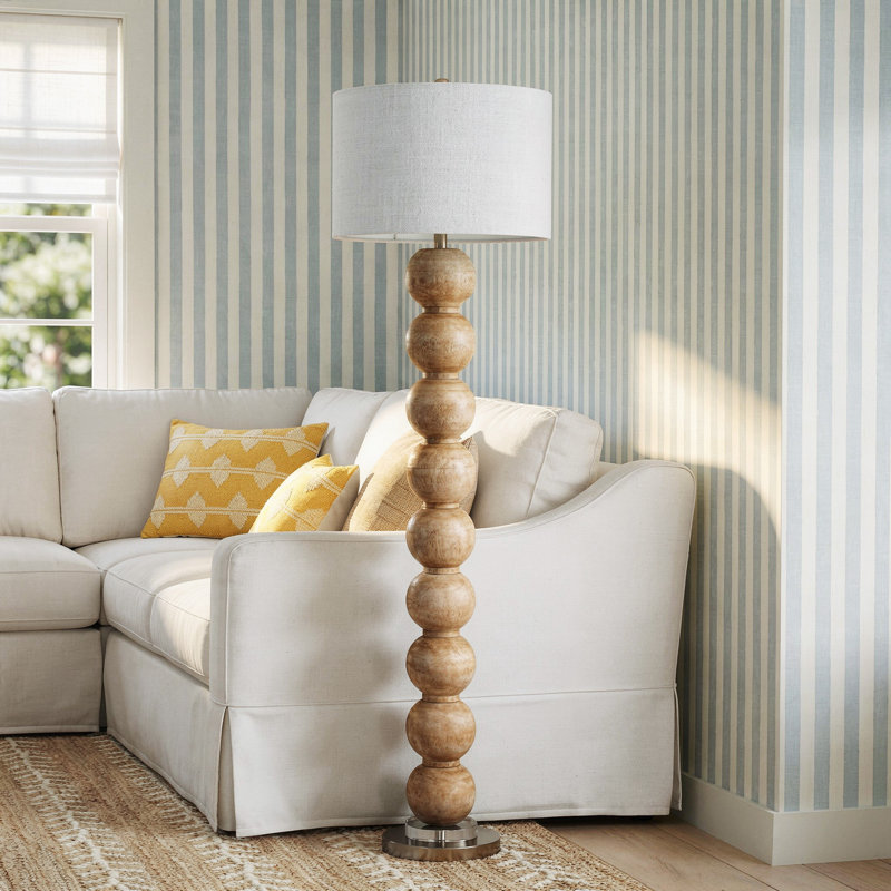 Kee 62'' Traditional Floor Lamp, Beige