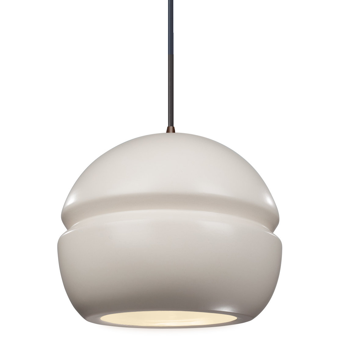 Logan Dimmable Globe Single Light Pendant, Dark Bronze, Matte White