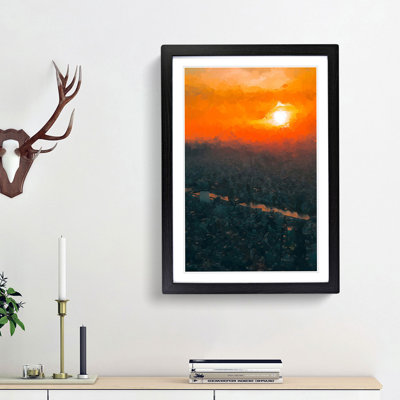 Sunset over Tokyo in Abstract - Picture Frame Graphic Art Print