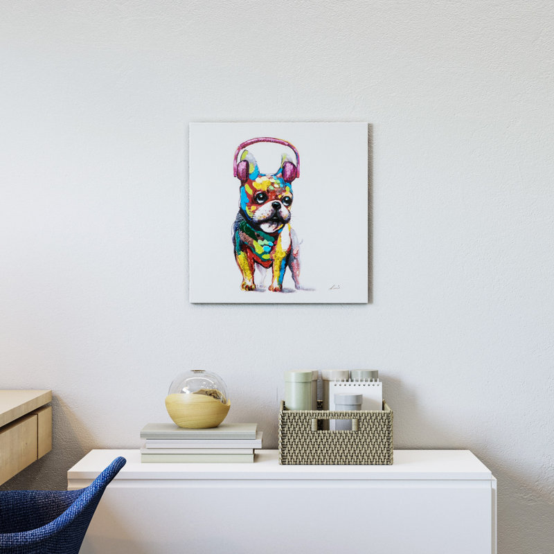 « dog battes ii », art sur toile