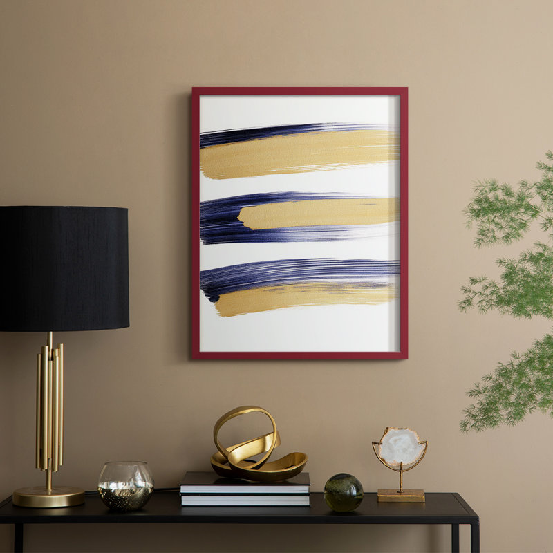 «Abstract CDLXII», reproduction encadrée - prête à être accrochée - fabriquée aux États-Unis, H 10 po x l 8 po, Rouge
