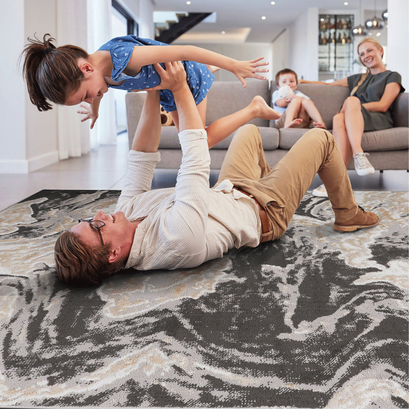 Collection 8X10 Grey /Abstract Non-Shedding Living Room Bedroom Dining Home Office Stylish And Stain Resistant Area Rug, Gray