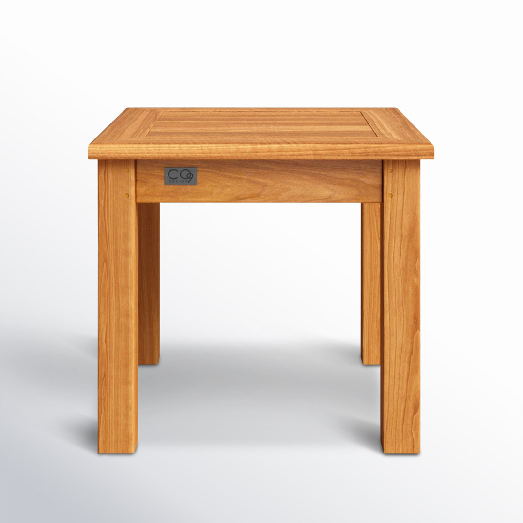 Knightly Square Teak Outdoor Side Table , 20'' in. W 20'' in. D AllModern