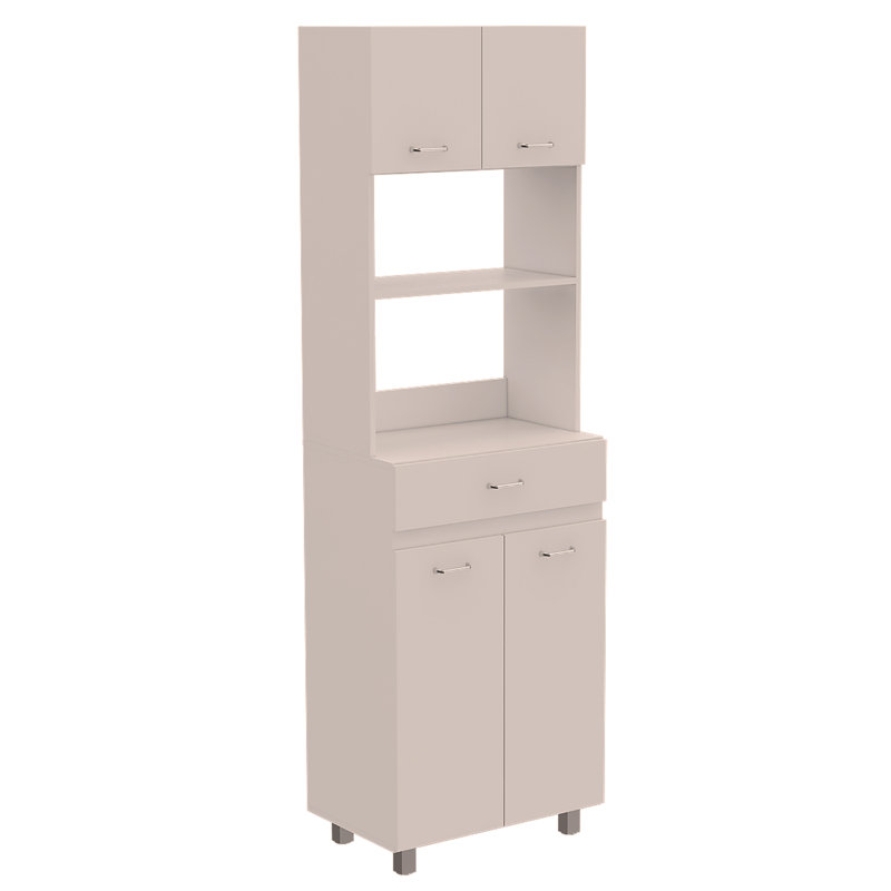 Pembrooke 2-Shelf 1-Drawer Microwave Pantry Cabinet , White