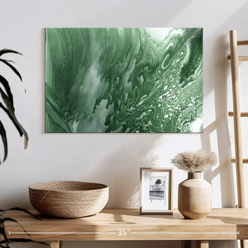 Avery Marbled Malachite I, 16" H x 24" W