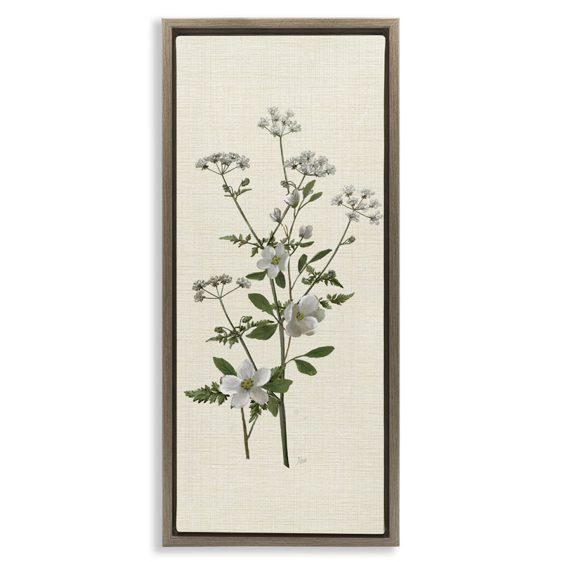 Art mural sur toile flottante en herbe avec bourgeons floraux, conception par Nan, H 25 po x l 11 po