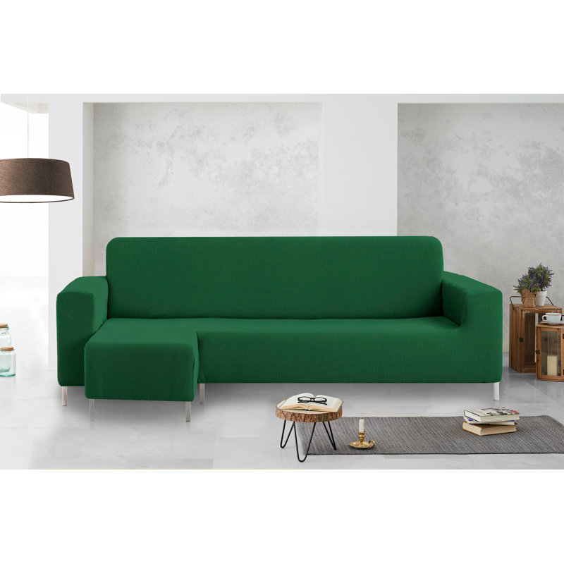 Rustica Chaise Lounge Slipcover, Red, Short Left Chaise Longue