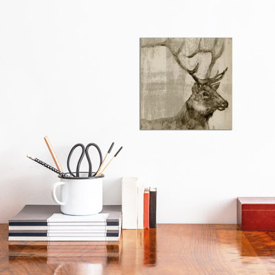 Sepia Elk by Jennifer Goldberger - Wrapped Canvas Painting