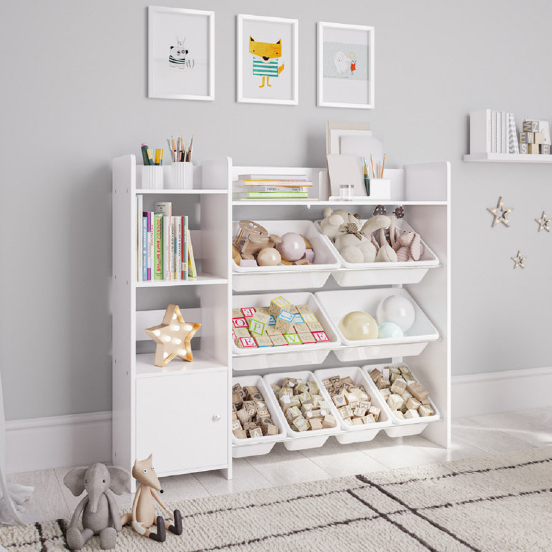 Slevin Isabelle & Max™ Customizable Toy Organiser With Bin, White