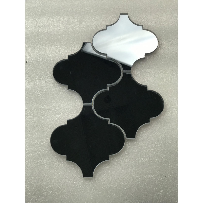 Reflections 5.625 in. x 5.625 in. Glass Mirror Big Lantern Arabesque Mosaic Decorative Kitchen & Bathroom Wall Tile