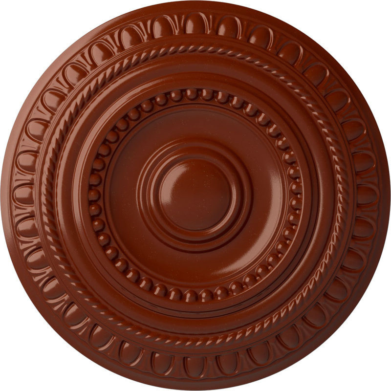 Endurathane Artis Ceiling Medallion, 15 3/4"OD x 1 3/8"P (Fits Canopies up to 6 7/8"), Hand-Painted Firebrick Finish