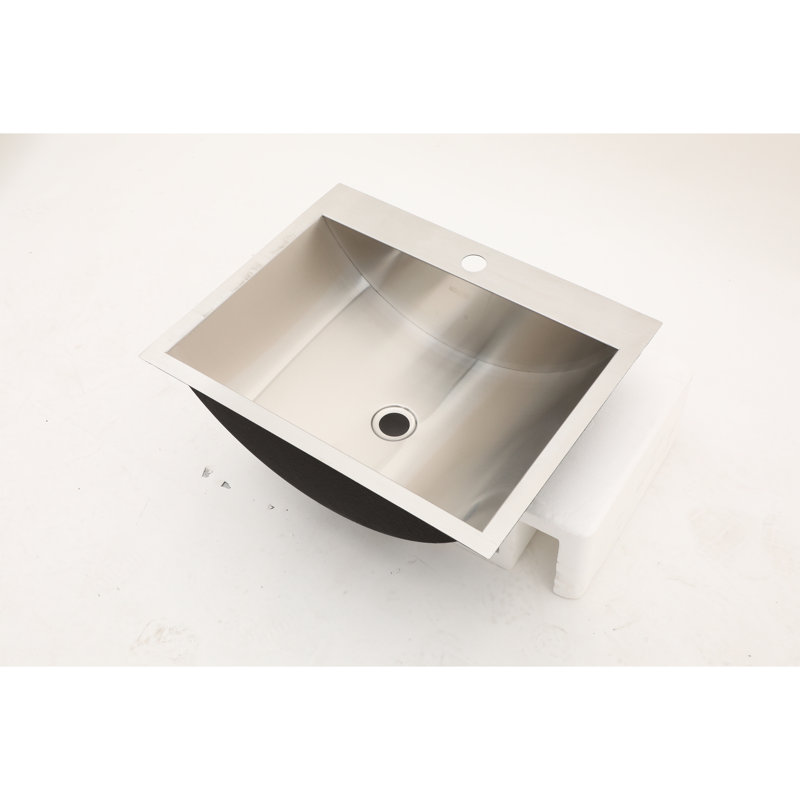 Évier en acier inoxydable nickel brossé 21 x 17 po - Pour nettoyer la saleté et la saleté, salle de bain encastrée 21 po x 17 po facile à nettoyer