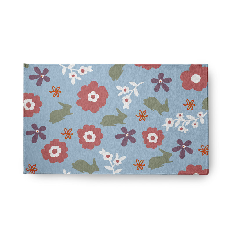 Chenille Floral Indoor Rug, Rectangle 1'6" x 2'6"