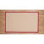 Tapis berbère beige clair avec bordure en coton rouge fait à la main Nannette-1658482478