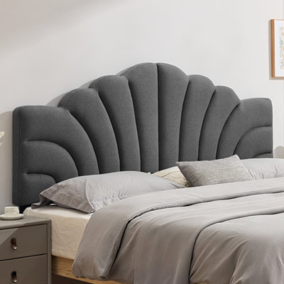Petal-Shaped Tufted Upholstered Headboard Adjustable Height & Width Bed Head Backrest