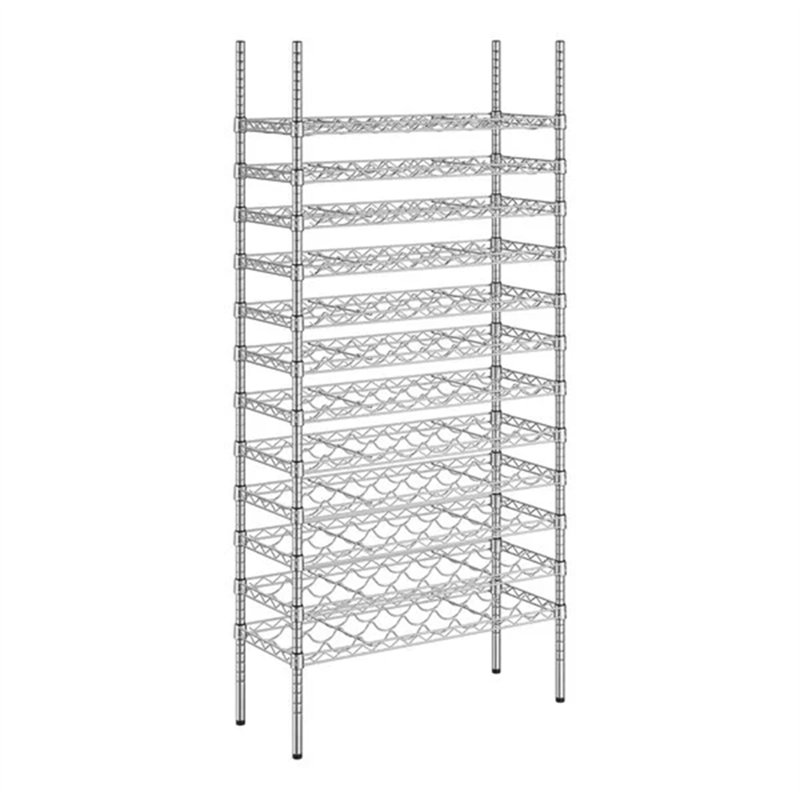 Richerd Wine Bottle Rack Chrome, 74" H x 36" W x 14" D