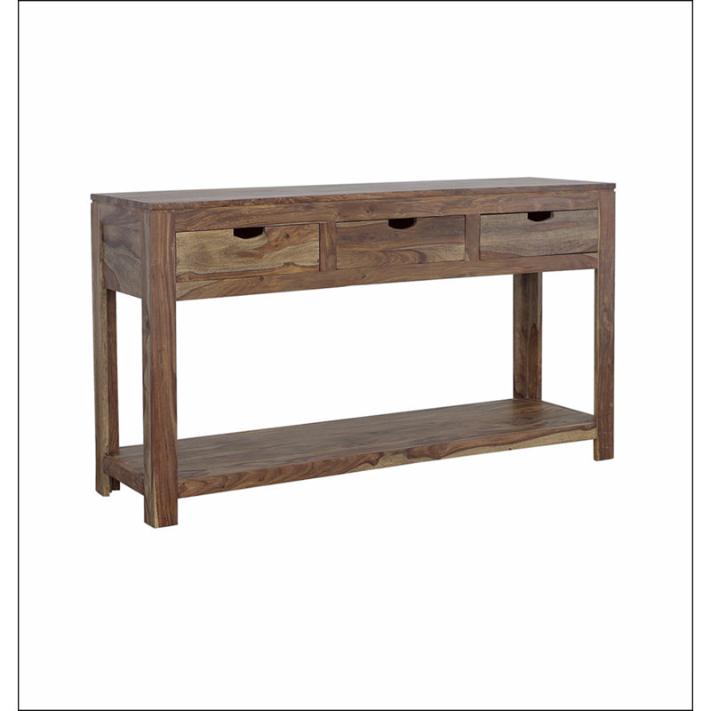 Console à 3 tiroirs Tucker Natural avec tablette inférieure