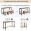 Ensemble de table de bar 4 pièces avec prise de courant, ensemble de table de bar et de chaises, ensemble de table de bar avec 3 tabourets rembourrés pour le salon, la salle à manger, la salle de jeux, brun-1700653492