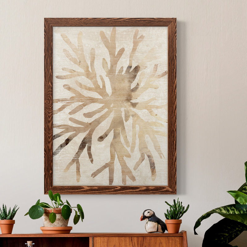 Parchemin corail II, toile encadrée de qualité supérieure - prête à être accrochée, Érable, H 24 po x l 20 po x P 1 po