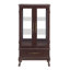 Vitrine élégante et sophistiquée avec tablettes réglables en verre, présentoir lumineux et grand espace de rangement-894650182