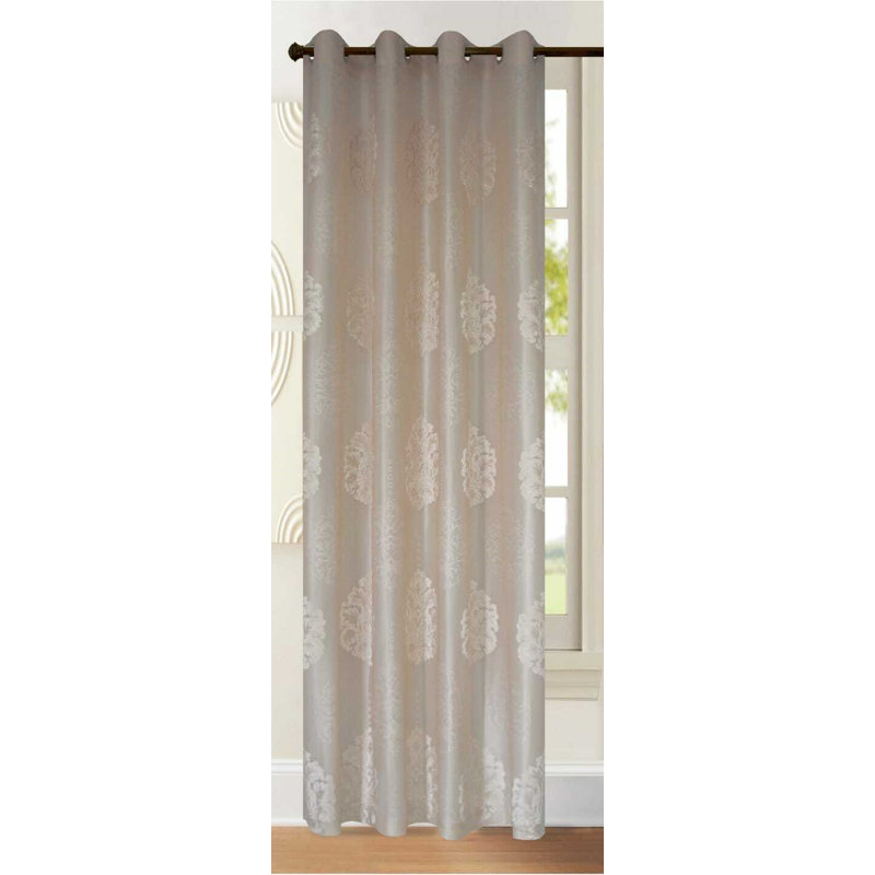Hughesville Semi Sheer Curtain Single Panel, 140 W x 122 D cm, Beige