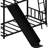 Black Bunk Bed With And Slide, Metal Frame Configuration, Space - Saving Design For Small Rooms, Guardrails Easy Assembly Assignment In Black, Slide Arrangement Scheme, 'S Bedrooms, Secure Sleep,