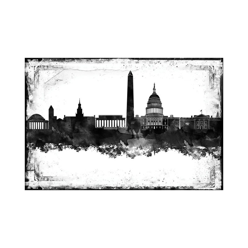 Washington Skylines - Wrapped Canvas Painting, 20.32cm H x 30.48cm W x 1.91cm D