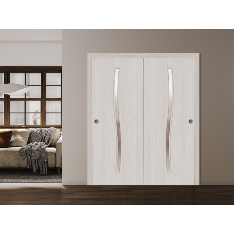 Panneau de porte à dalle - ESSENTIAL 8002 - Portes en placage de bois - Penderie coulissante, 18 po x 84 po, Cendre Franko
