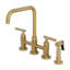 Kingston Brass Manhattan Two-Handle 4-Hole Deck Mount Bridge Kitchen Faucet With Brass Sprayer-103181161