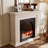 Beige Solid Wood Electric Fireplace-2073914526