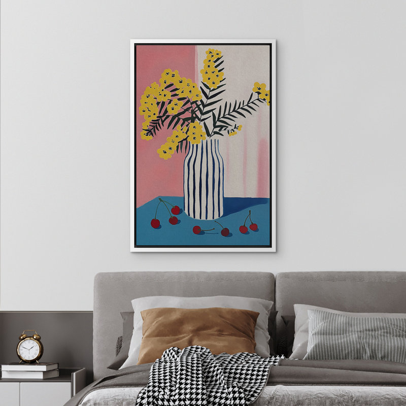 «Bright Abstract Still Life», reproduction d'art sur toile encadrée pour chambre à coucher, H 36 po x l 24 po, Blanc