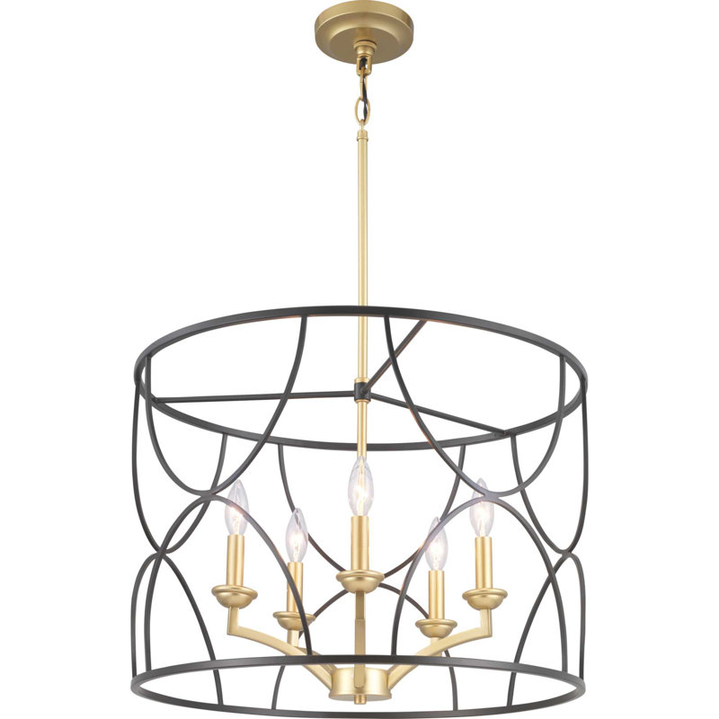 Lustre tambour 5 lumières Stafford, Noir