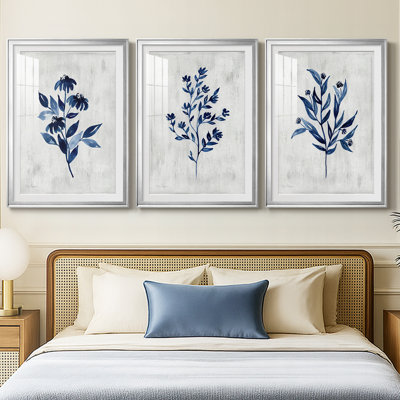 Wild Indigo I  -Custom Framed  Premium Print W Matt - 3 Pieces
