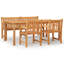 Waukegan Teak Patio Dining Set with Rectangular Table-1053219373