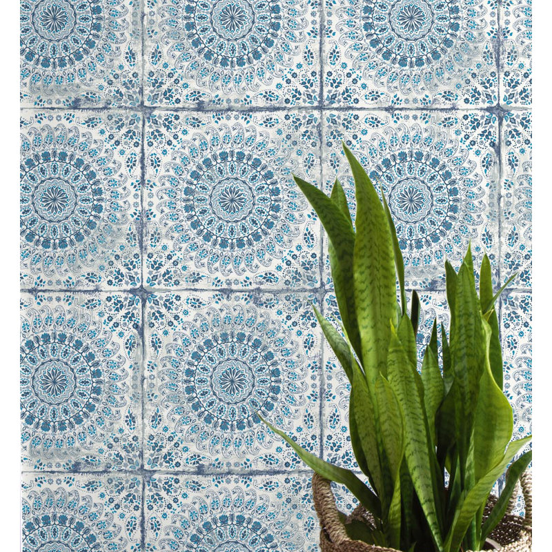 Rouleau de papier peint L 33 pi x l 20,5 po Tile, Ébène / pierre