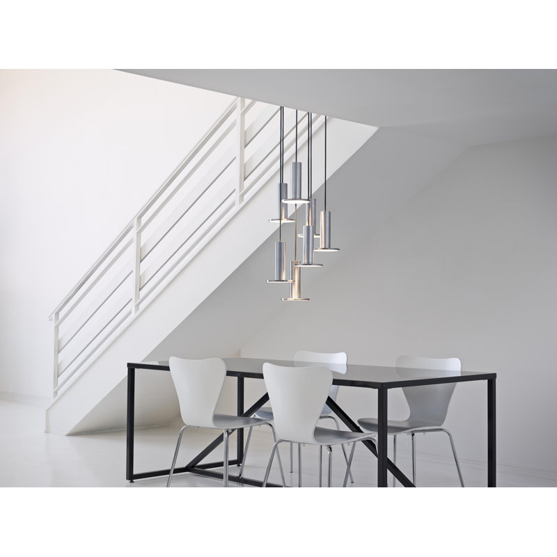Cielo Hight Bright 7 Pendant Chandelier, Aluminum/Gray