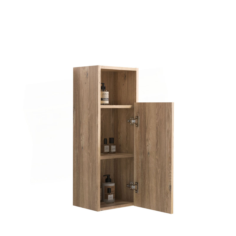 Armoire latérale flottante en chêne brut et chêne brut, armoire de rangement murale pour petits espaces