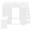 Lit mezzanine double avec garde-robe, bureau et tablettes