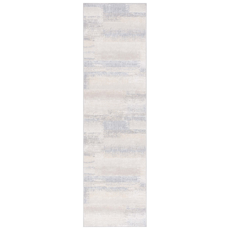Tapis lavable Isebelle en gris / beige 216, Tapis de couloir 2 pi 2 po x 8 pi