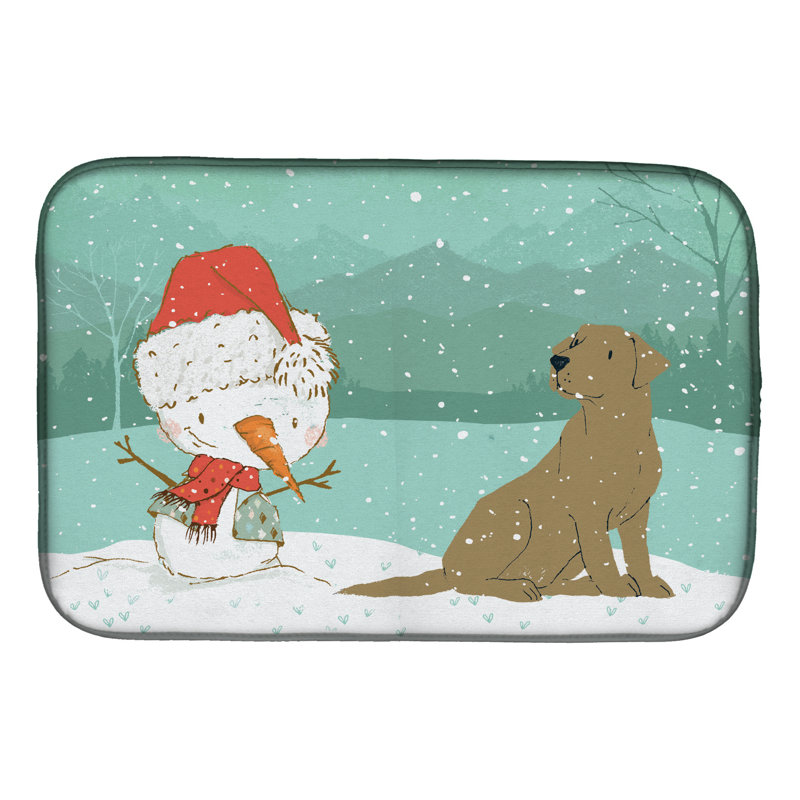 Snowman Christmas, Brown Labrador