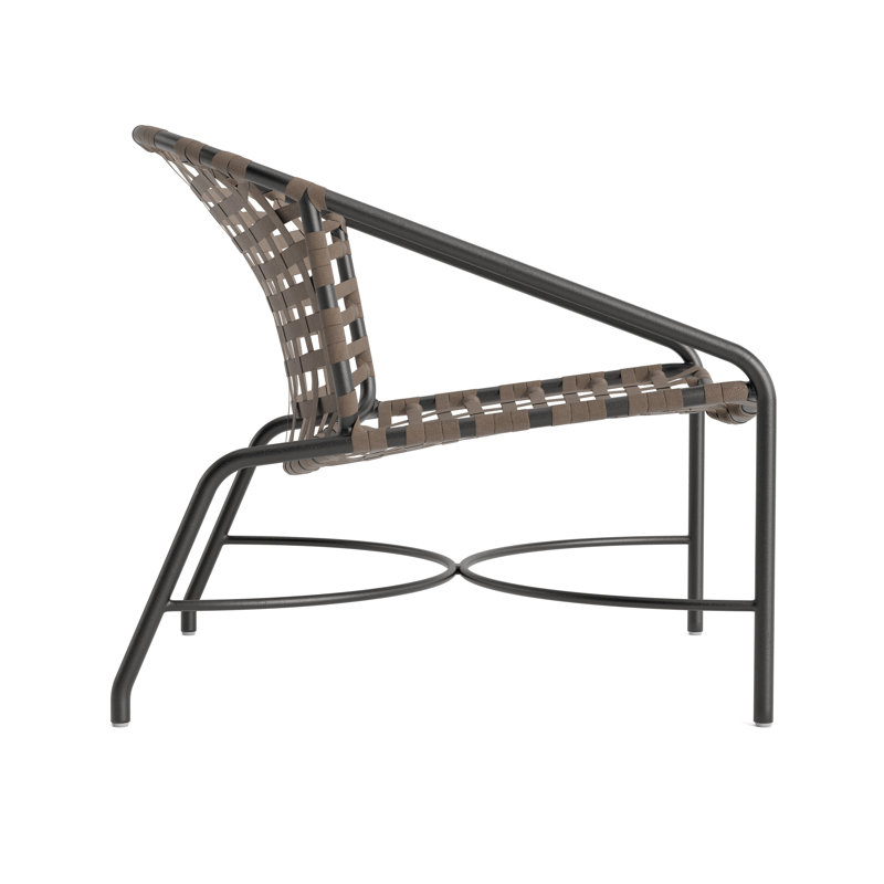 Kantan Outdoor Lounge Chair, Textured Pewter/Mica Suncloth Lace