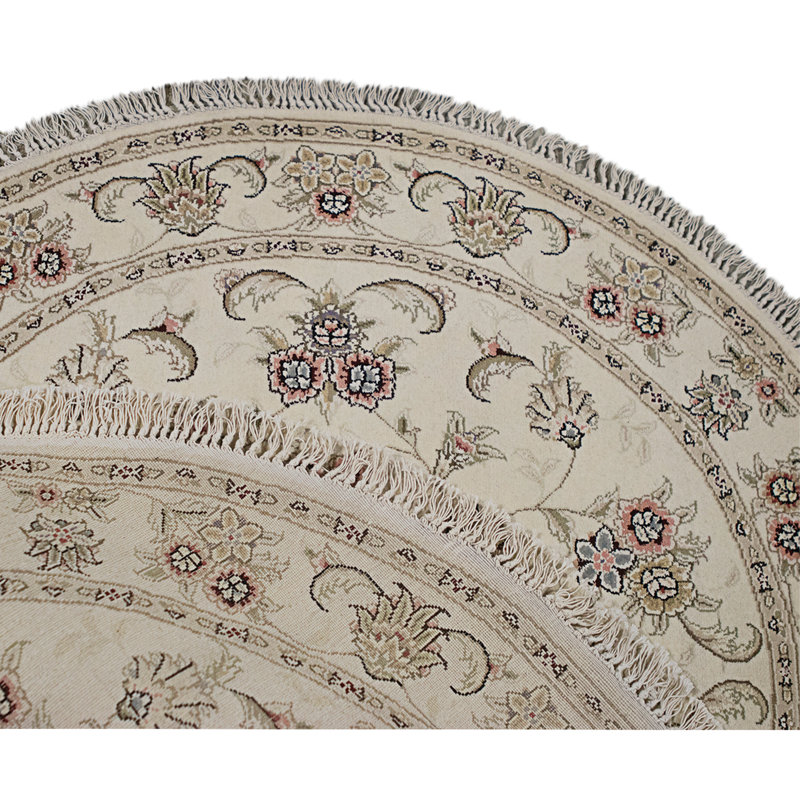 High-Quality Hand-Knotted Ivory Area Rug