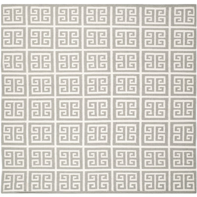Rodgers Hand Woven Flat Weave Banana Silk/Wool/Cotton Geometric Rug in Ivory