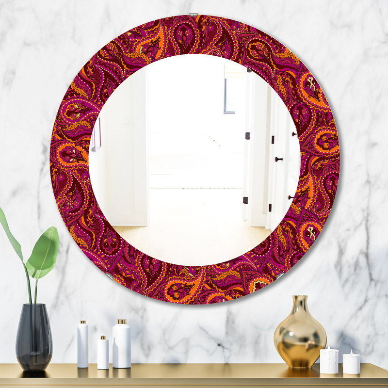 Paisley 12 - Miroir bohémien et éclectique, H 31,5 po x l 23,7 po