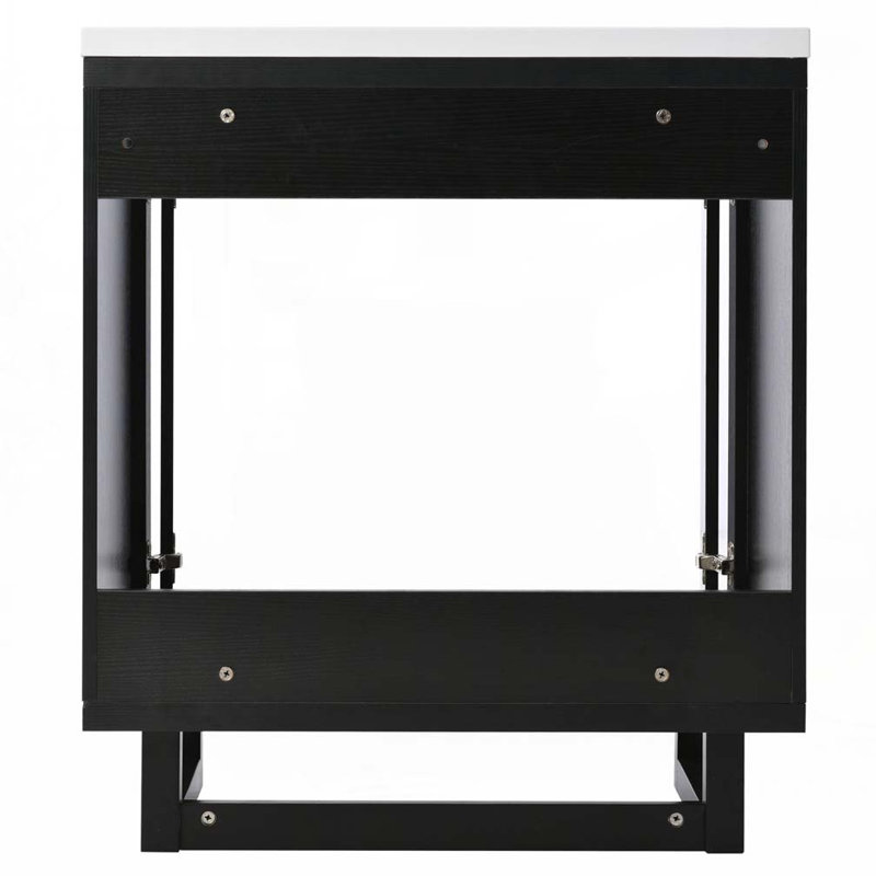 Bathroom Vanity with Resin Sink, Cabinets, Black