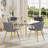 5 Piece Gold Glass Dining Table Set-1691313994-1691408681