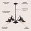 Luminaire suspendu conique unique à 5 lumières Hovhan