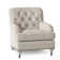 Fauteuil à coussin en duvet capitonné Devan