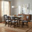 Table de salle à manger rustique en bois massif avec 4 chaises rembourrées, ensemble de salle à manger minimaliste 5 pièces pour la cuisine et la salle à manger-926216163